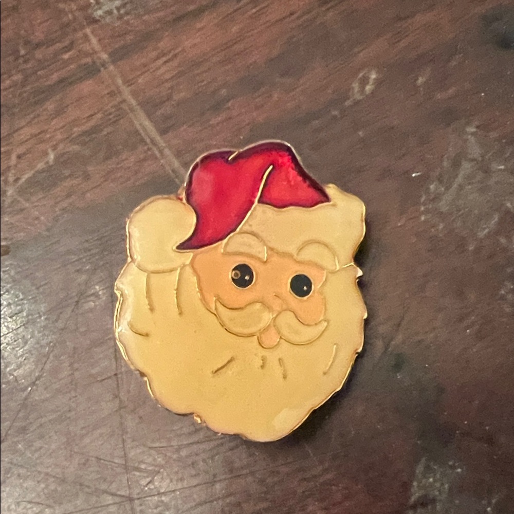 Santa Claus Enamel Pin vintage